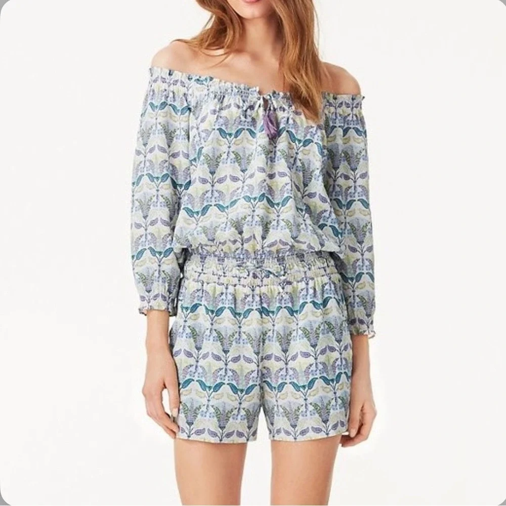 Women's Tory Burch, mosaic print silk romper S/P